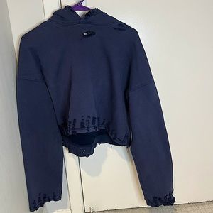 Emma & Sam distressed cropped hoodie, size M